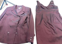 DESIGNER AMANDA SMITH MAROON 2 PIECE DRESS AND STRETCH JACKET sz14 DRESS... - $29.15