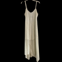 Zara Pointelle Knit Maxi Slip Dress Size L Crochet Handkerchief Hem Boho... - $50.00