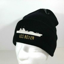 US Navy USS Boxer Beanie Watch Cap Black Long One Size Acrylic - $8.90