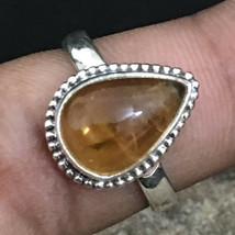 925 Sterling Silver Citrine Handmade Ring SZ H to Y Festive Gift RS-1311 - £23.27 GBP
