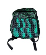 Pop It Gamer Backpack Small 12 x 10 Black Green Zip Pockets - £13.78 GBP