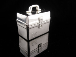 Vintage Sterling Pill box - miniature luggage purse - ring box case initial CR - £191.35 GBP