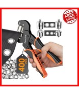 Versatile Grommet Tool Kit with Interchangeable Heads and 400 Silver Gro... - $1,064.44 MXN