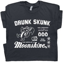 Moonshine T Shirt Funny Drinking Shirt Cool Drunk Skunk Graphic Tee Alcohol  - £15.92 GBP