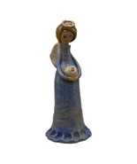 Studio Art Pottery Angel Decanter Stopper Head Signed Carole 9” - $24.05