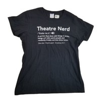 Port &amp; Co Women&#39;s T-shirt Size L Black Crew Neck Short Sleeves Theater NEW - £6.82 GBP