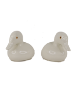 Vintage 70s Mid Century Modern MCM Heavy Porcelain Duck Head Bookends White - $98.95
