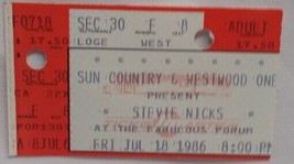 STEVIE NICKS - VINTAGE JULY 18, 1986 CONCERT TICKET STUB 2 - £7.82 GBP