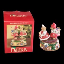 Raggedy Bears Musical Christmas Decor Kisses 1999 Dillards Exclusive Music Box - £16.19 GBP
