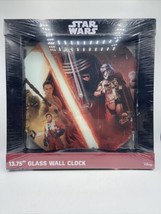 Vandor Llc. Star Wars The Force Awakens 13.75&quot; Wall Hanging Glass Clock New - £13.66 GBP