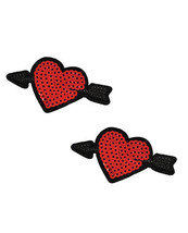 &#39;neva Nude Sequin Arrow Heart Pasties (2 Wears) - Red O/s - £16.02 GBP