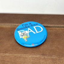 I&#39;m A Smoke Free Dad, American Lung Association Round Pin Button, Koala ... - $14.98