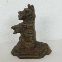 Scottie Dog Cast Iron Door Stop Heavy Scottish Terrier Small 4.25&quot; High FLAW Vtg - £22.83 GBP