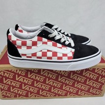 Vans Ward Low Top Red White Checkerboard Sneakers Size 6 womens with box.  - £23.91 GBP