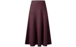 OGL Warm Cozy CashSoft Wool-like Flared Maxi Skirt Plum Berry Size Medium - £31.91 GBP