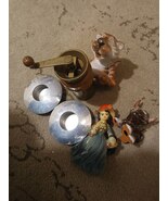 Vintage Manual Coffee Grinder + Ceramic Figurines & Aluminum Candle Holders - $210.00