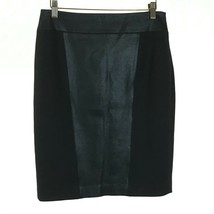 NWT Womens Size 6 Tahari Black Roya Faux Suede Paneled Knee-Length Skirt - $42.13