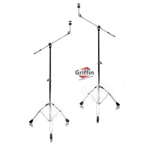 Cymbal Stand With Boom Arm by GRIFFIN (Pack of 2) - Drum Percussion Gear Hardwar - £63.65 GBP