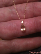 0.40ctw Citrine Solitaire Pendant &amp; DAINTY Anchor Link Necklace 10k Yell... - $59.00