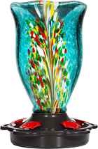 Hummingbird Feeders for Outdoors with Ant Guard, Blown Glass Hummingbird... - £34.45 GBP