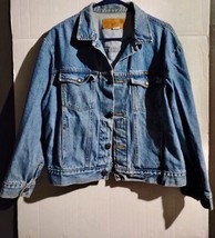 Vintage 90s Wrangler Denim Western Jacket Mens Jean Cowboy Rancher Blue Jean XL - $71.25