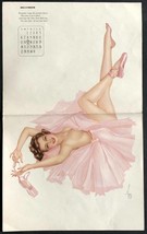 VARGAS ORIGINAL 1942 Calendar Pinup Ballerinia Girl Centerfold December ... - $48.26