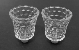 Indiana Whitehall Clear Faceted Cube Votive Sconces Candle Holders Only Lot of 2 - $21.66
