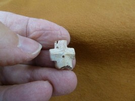 (CR592-4) 1/2&quot; Petite Fairy Stone CHRISTIAN CROSS Staurolite Crystal MATRIX - £9.54 GBP