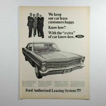 Vtg Ford Authorized Leasing System Galaxie 500 Cust Print Ad 1967 10 3/8... - £10.51 GBP