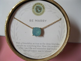 Spartina 449 - 18KT Gold Plated 18&quot; Necklace &quot;Be Marry Something Blue&quot; - Nwt - £19.77 GBP