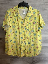Disney Shirt Womens Large Yellow Button Up Toy Story Summer Splash Ladies - £22.44 GBP