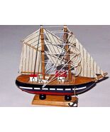 DECORACIÓN VELERO DE MADERA CONSTRUIDO A MANO MODELO NÁUTICO DECORACIÓN HOGAR... - $24.30