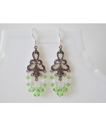 Green chandelier earring - $15.00