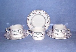 Mikasa Intaglio Annette CAC20 3 Cup and Saucer Sets - $10.99