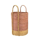 Gibson Jute Hand Woven Bohemian Basket Blush Medium 15 x 11&quot; - $1,299.74 MXN