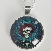 Necklace Grateful Dead Jewelry Retro Charm Pendant Merchandise Skull (Silver) - £7.86 GBP