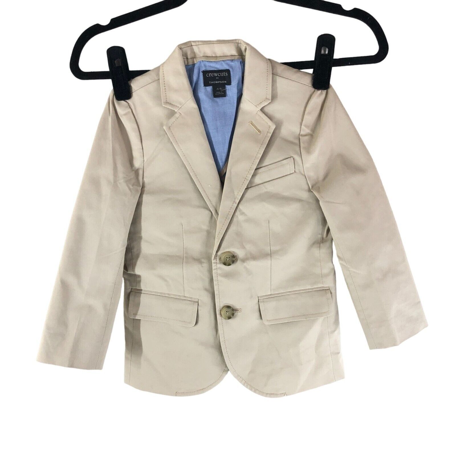 J.Crew Crewcuts Boys Thompson Suit Jacket In Flex Chino Sandy Dune Beige 4-5 - $33.73