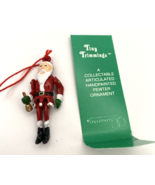 Tiny Trimmings Hand Painted Pewter Articulated Santa Ornament in Origina... - $32.57 CAD