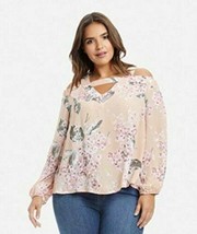 Fashion to Figure Mujer Talla Grande Kristina Frío Hombro Blusa Floral, 0X - £18.19 GBP