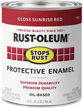 Rust-Oleum 7762502 Protective Enamel Paint Stops Rust, 32-Ounce, Sunrise Red - £39.95 GBP