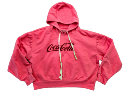 COCA COLA Hoodie Womens XXL Pink Coke Pullover Sweatshirt Soda Promo Red - £15.44 GBP