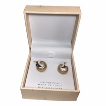 Mia Fiore 18K Gold Plated Over Sterling Silver Earrings Made in Italy NEW IN BOX - £35.96 GBP