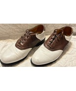 Men&#39;s Nike Golf Shoes Sz 11 White/Brown Leather Nike Zoom Air Kempshall - £31.32 GBP