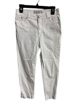 Dismero Italian Skinny Jeans Womens Size 28  White Glitter Pocket Embell... - $12.15