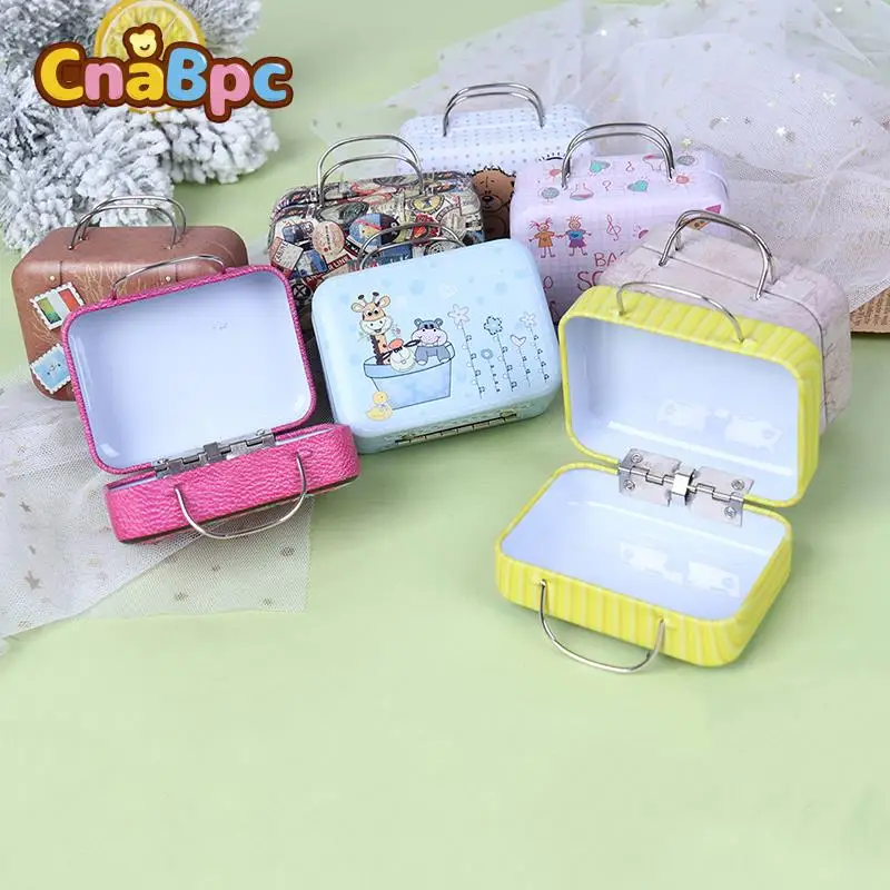 Fashion Metal Mini Suitcase for Dolls Miniature Toys Trunk Dollhouse Decoration - £6.44 GBP+