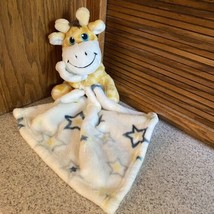 Little Beginnings Giraffe 7&quot; Plush Security Blanket Lovey Baby Yellow Blue Star - £14.18 GBP