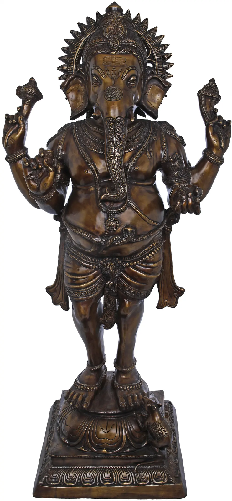 51" An Unconventional Image Of Lord Ganesha In Brass | Handmade | Home Decor - $3,699.00