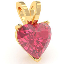 Pink Tourmaline Heart Solitaire Pendant In 14k Yellow Gold - £196.94 GBP