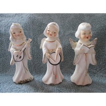 Three piece angel choir ceramic Made in Japan, gold trim, 5&quot; - £36.55 GBP