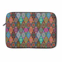 Abstract Art Indian Mandala Diamond Pattern Laptop Sleeve - £36.05 GBP